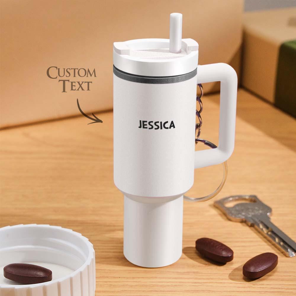 Llaveros De Vaso En Miniatura Con Pastillero Portátil Con Nombre Personalizado - TuNombrecollar
