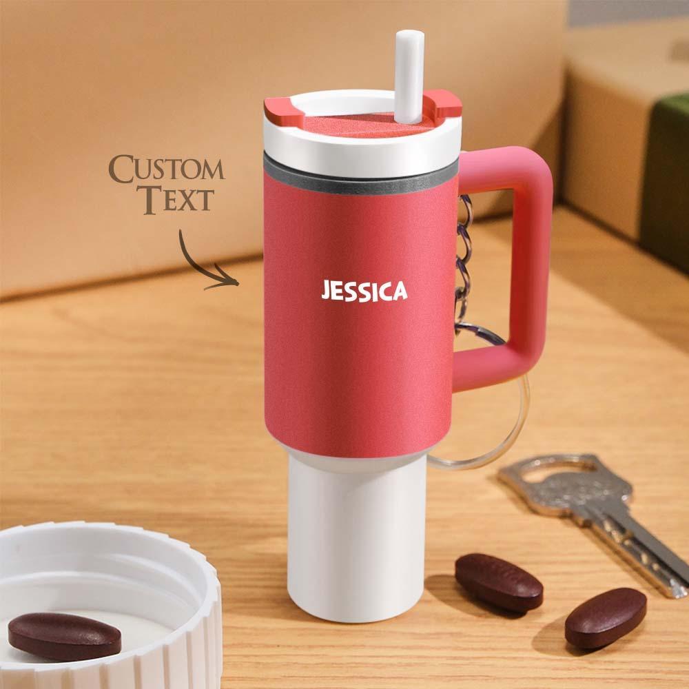 Llaveros De Vaso En Miniatura Con Pastillero Portátil Con Nombre Personalizado - TuNombrecollar
