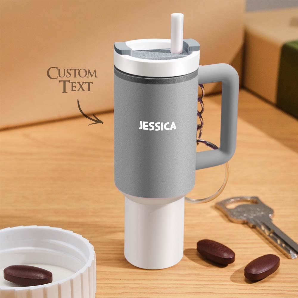 Llaveros De Vaso En Miniatura Con Pastillero Portátil Con Nombre Personalizado - TuNombrecollar