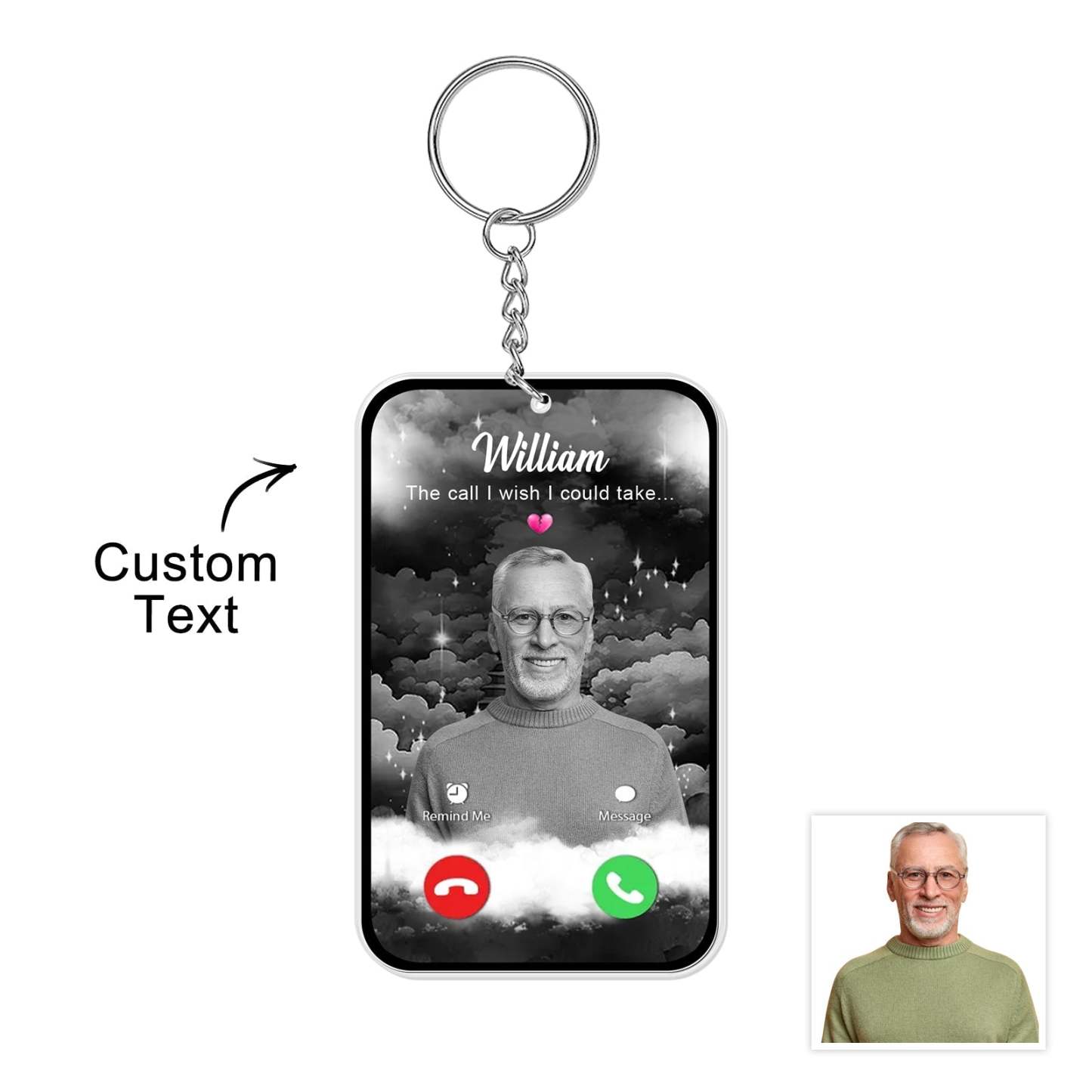 Familia - La Llamada Que Desearía Poder Atender - Llavero Acrílico Personalizado - TuNombrecollar