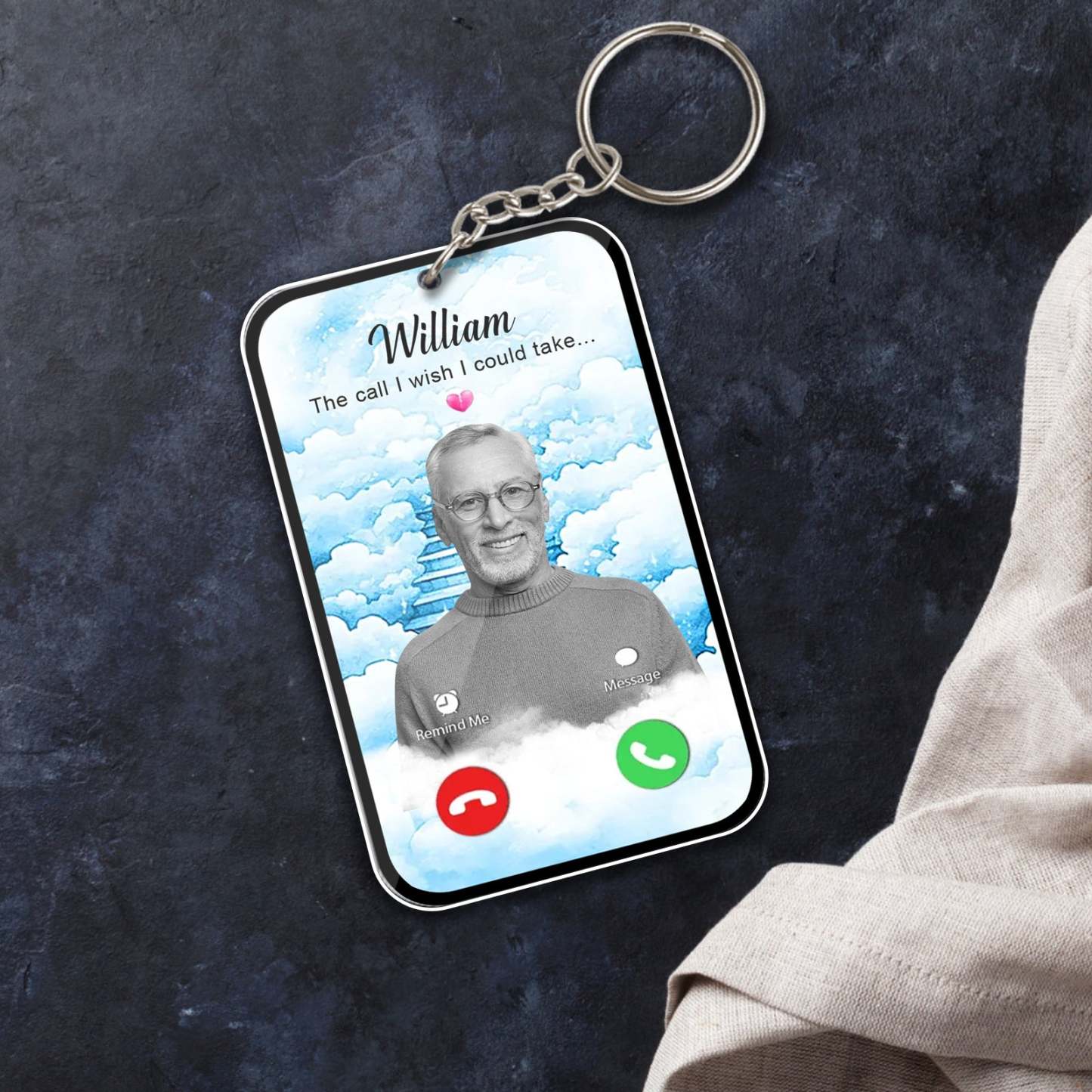 Familia - La Llamada Que Desearía Poder Atender - Llavero Acrílico Personalizado - TuNombrecollar