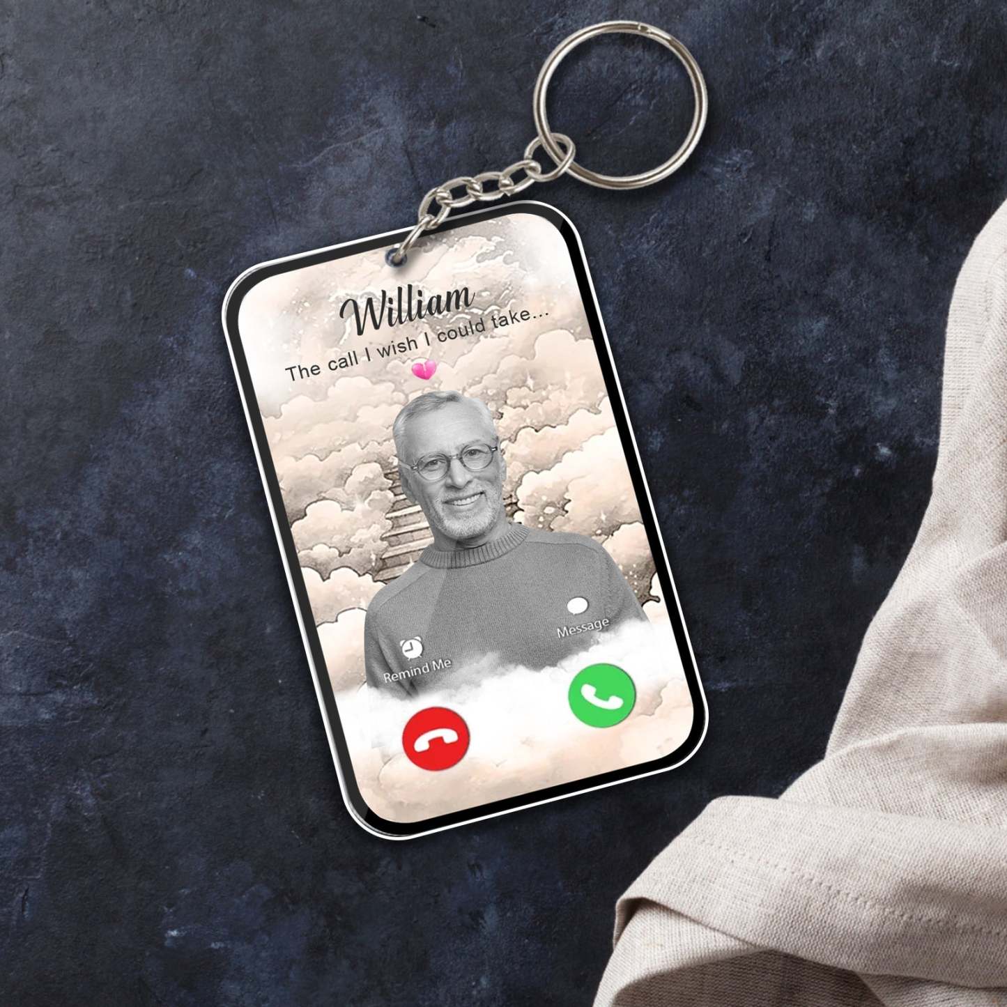 Familia - La Llamada Que Desearía Poder Atender - Llavero Acrílico Personalizado - TuNombrecollar