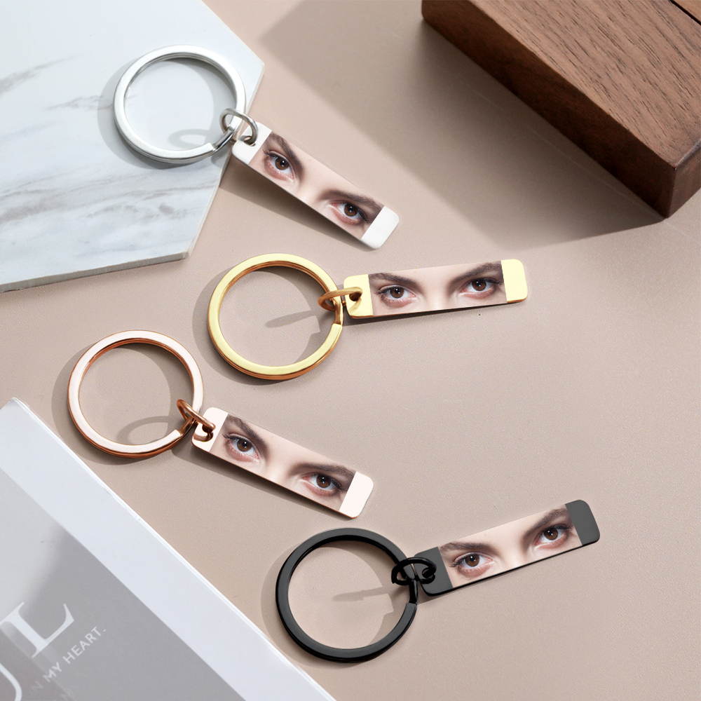 Llavero Personalizado Con Forma De Ojo, Llavero De Doble Cara Con Foto A Color Y Texto Personalizado. El Mejor Regalo Para Aniversario. - 