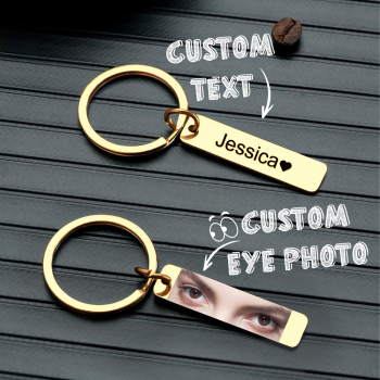 Llavero Personalizado Con Forma De Ojo, Llavero De Doble Cara Con Foto A Color Y Texto Personalizado. El Mejor Regalo Para Aniversario. - 