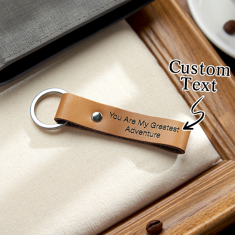 Llavero De Cuero Personalizado Con Iniciales Y Fecha. - 