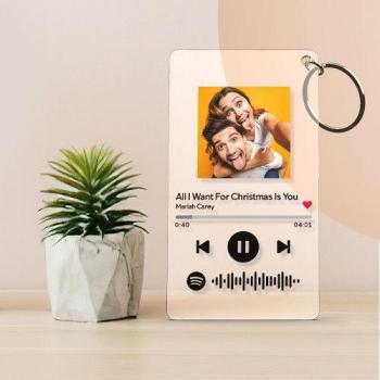 Llavero Código Spotify Personalizado, Acrílico Personalizado Grabado, Llavero Canción Regalos De Cumplea?Os