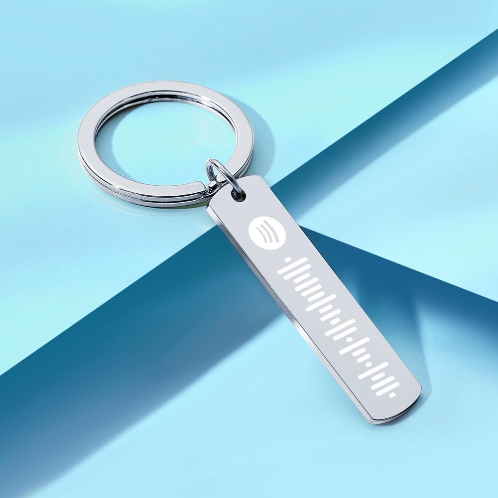 Scannable Spotify Code Keychain Engraved Custom Song Keychains Gifts for Valentine's Day -