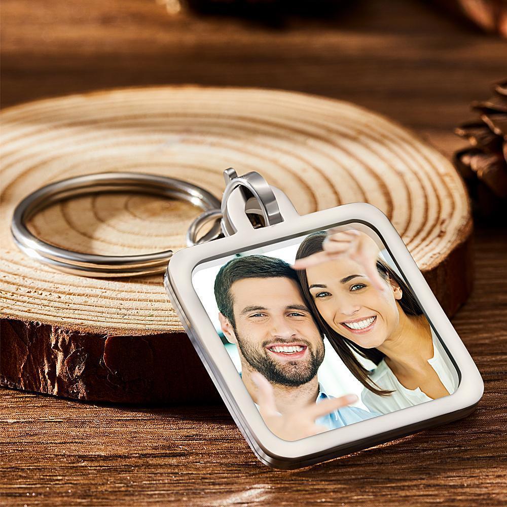 Custom Photo Keychains Crystal Keychain for Couples -