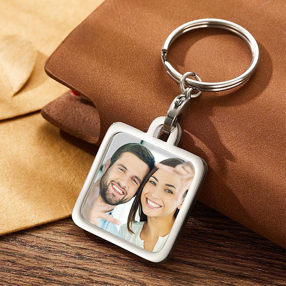 Custom Photo Keychains Crystal Keychain for Couples -