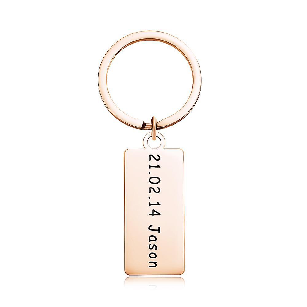 Engraved Keychain Puzzle Shape Steel -