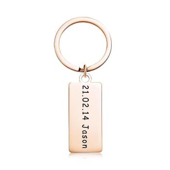 Engraved Keychain Puzzle Shape Steel -