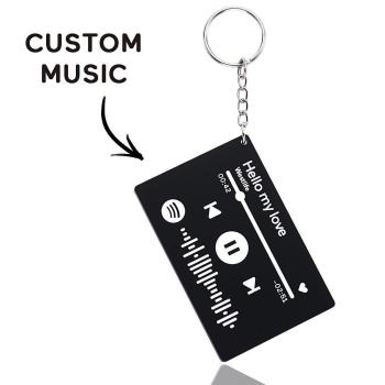 Scannable Spotify Code Tape Keychain, Engraved Custom Music Song Keychain Memorial Gifts -