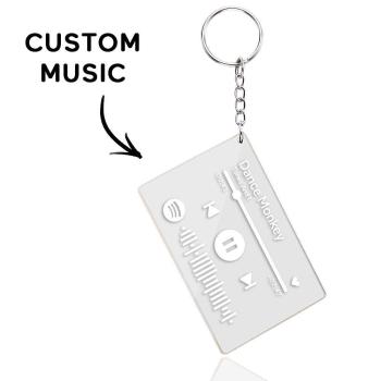 Scannable Spotify Code Tape Keychain, Engraved Custom Music Song Keychain Memorial Gifts -