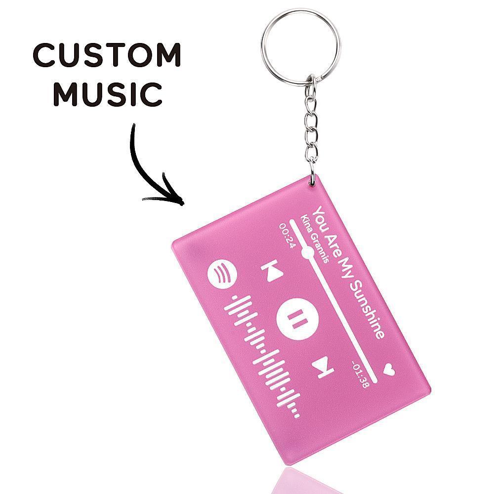 Scannable Spotify Code Tape Keychain, Engraved Custom Music Song Keychain Blue Tape Gifts for Family -