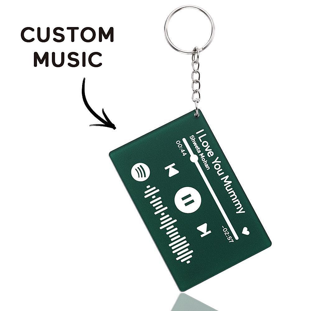 Scannable Spotify Code Tape Keychain, Engraved Custom Music Song Keychain Blue Tape Gifts for Family -