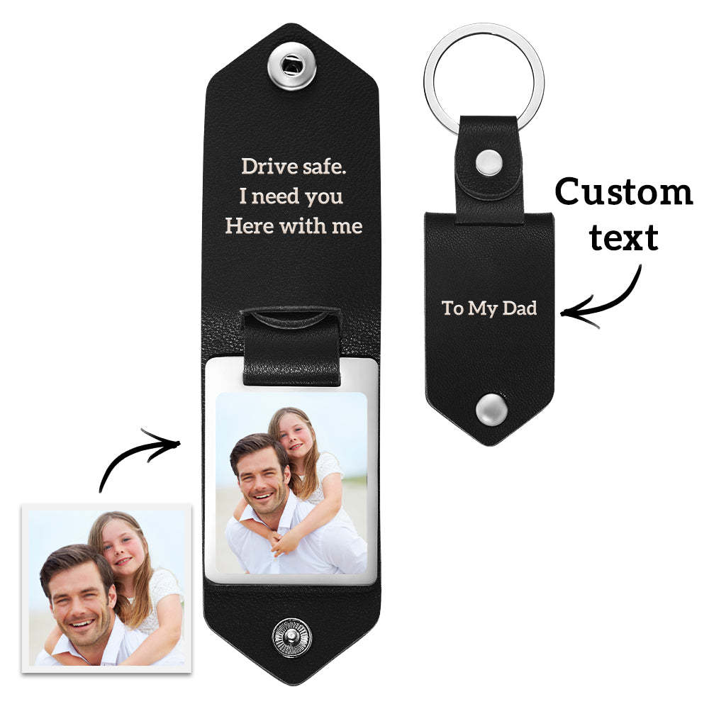 Llavero Con Foto De Cuero Personalizado, Llavero Conmemorativo De Texto Grabado Costumbre, Regalos De Aniversario