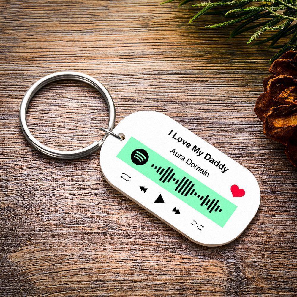 Scannable Spotify Code Keychain Spotify Favorite Song Engraved Keychain Memory Gifts for Him -
