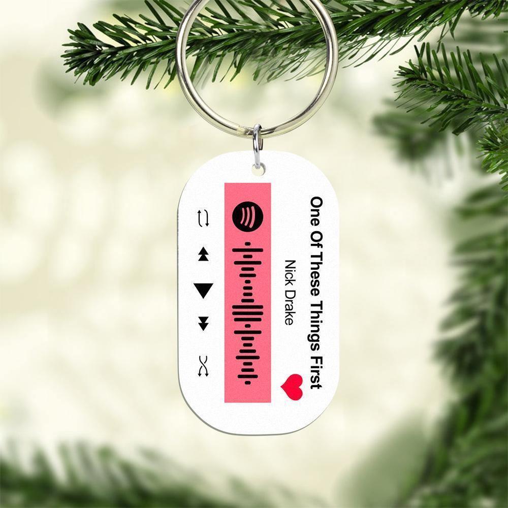 Scannable Spotify Code Keychain Spotify Favorite Song Engraved Keychain Unique Gifts for Couple -