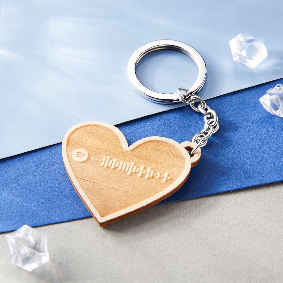 Scannable Spotify Code Heart Keychain, Custom Music Song Keychains -