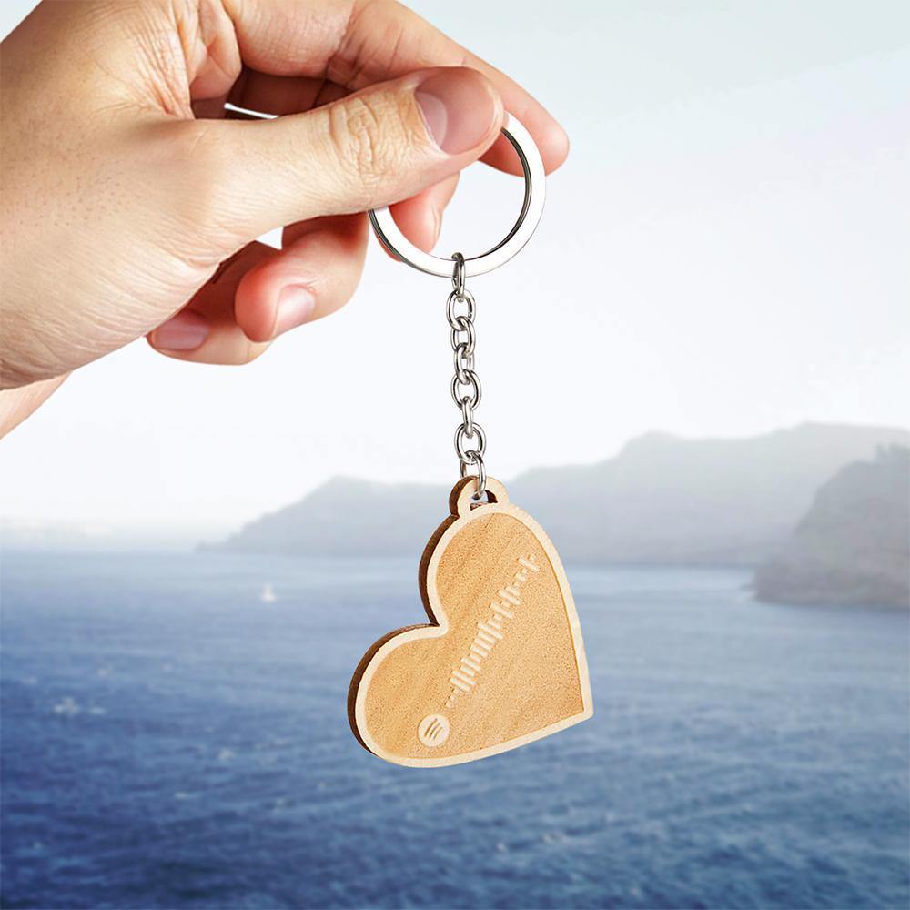 Scannable Spotify Code Heart Keychain, Custom Music Song Keychains -