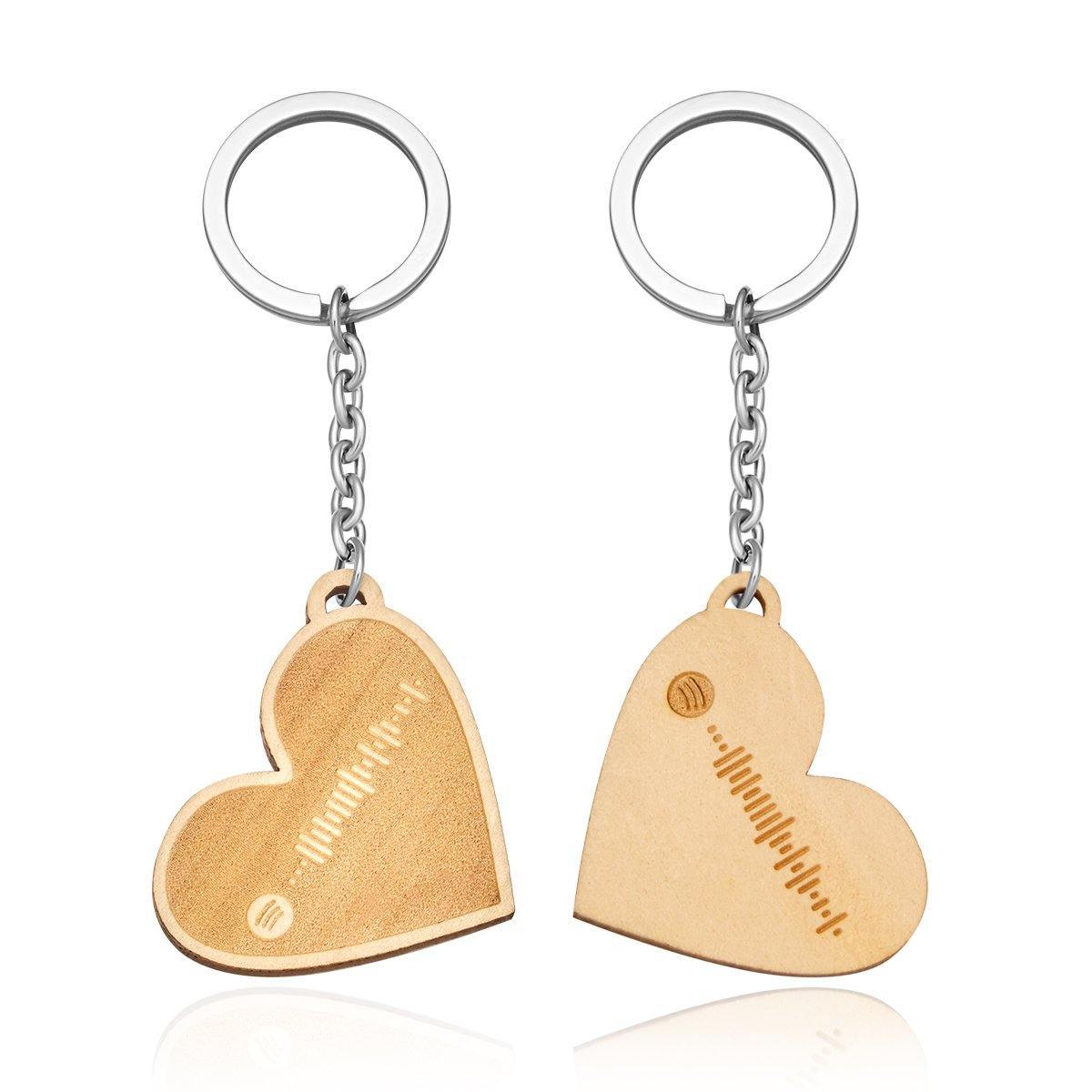 Scannable Spotify Code Heart Keychain, Custom Music Song Keychains -