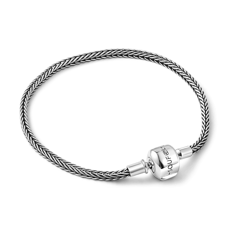 Pulsera Básica De Plata Tulang Naga Weave Charm Plata De Ley 925