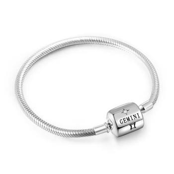 Pulsera Constelación Géminis Plata