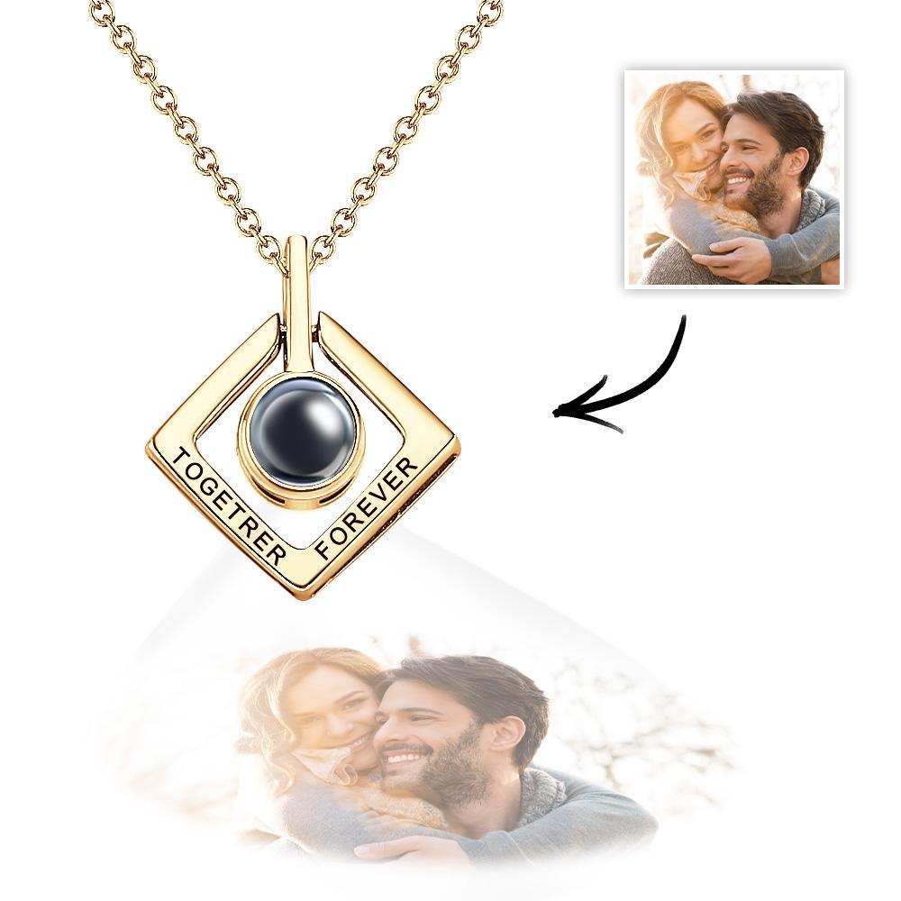 Collar De Proyección De Fotos Personalizado Together Forever Geometry Regalos Para Pareja - TuNombrecollar