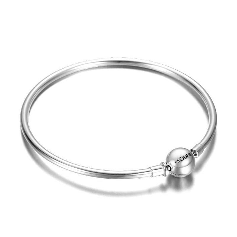 Brazalete De Plata De Ley 925 Con Dijes Básicos