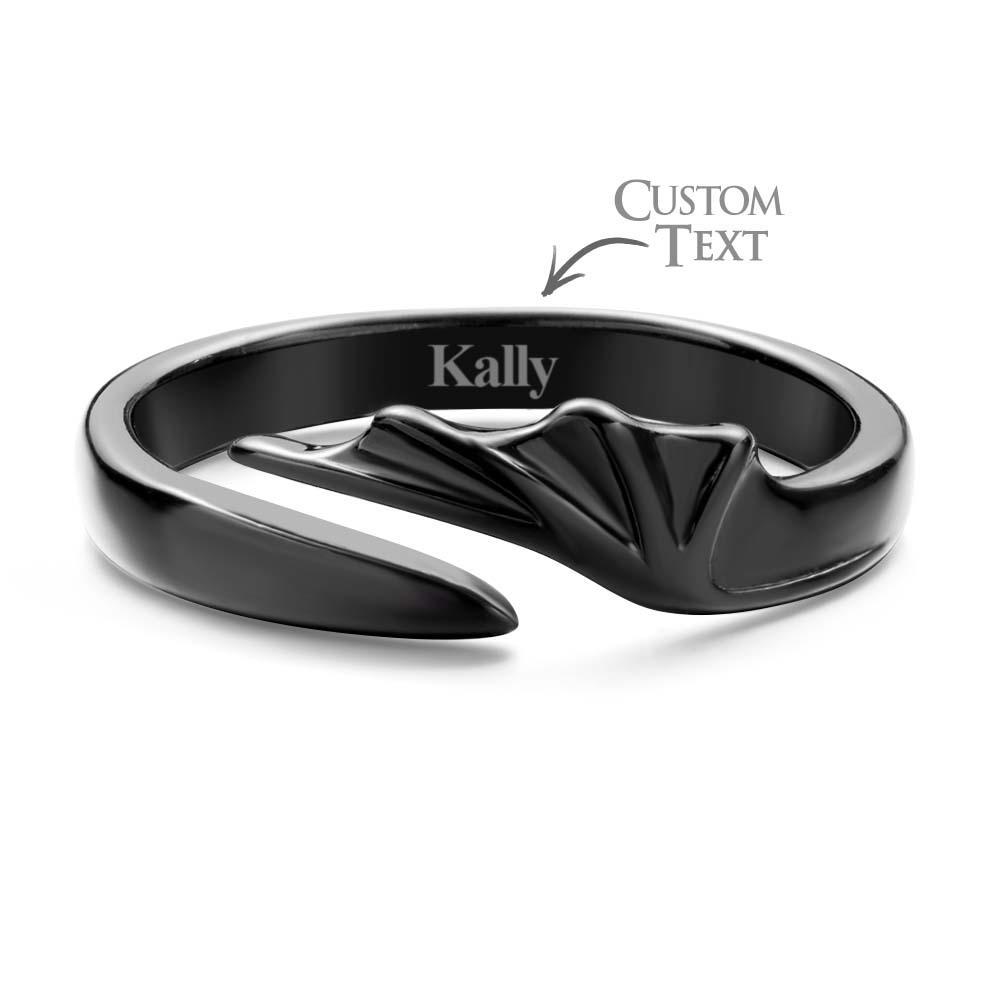 Anillo De Ángel Y Diablo Con Alas Grabables, Anillos Abiertos De Pareja Simples A La Moda - TuNombrecollar