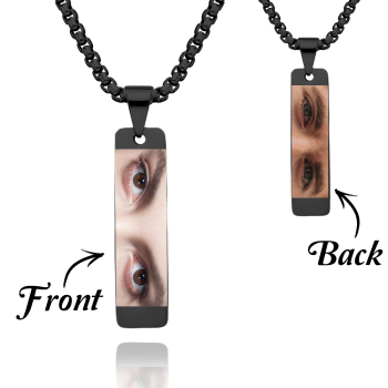 Collar Con Foto Y Ojos De Colores Personalizados, Joyería De Doble Cara Con Personalización De Fotos. Collar Con Foto Y Ojos Para Ti Y Para Él/ella. - 
