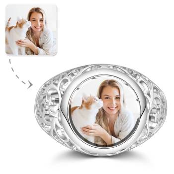 Anillo Fotográfico Redondo Plata Regalo Único
