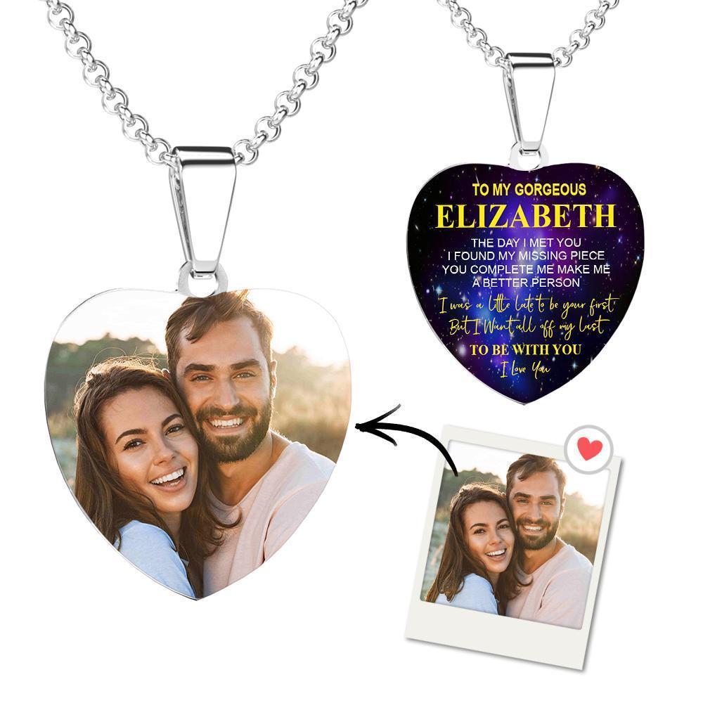 Collar Con Foto Grabada A Mi Amor Collar Con Etiqueta En Forma De Corazón Love You Forever