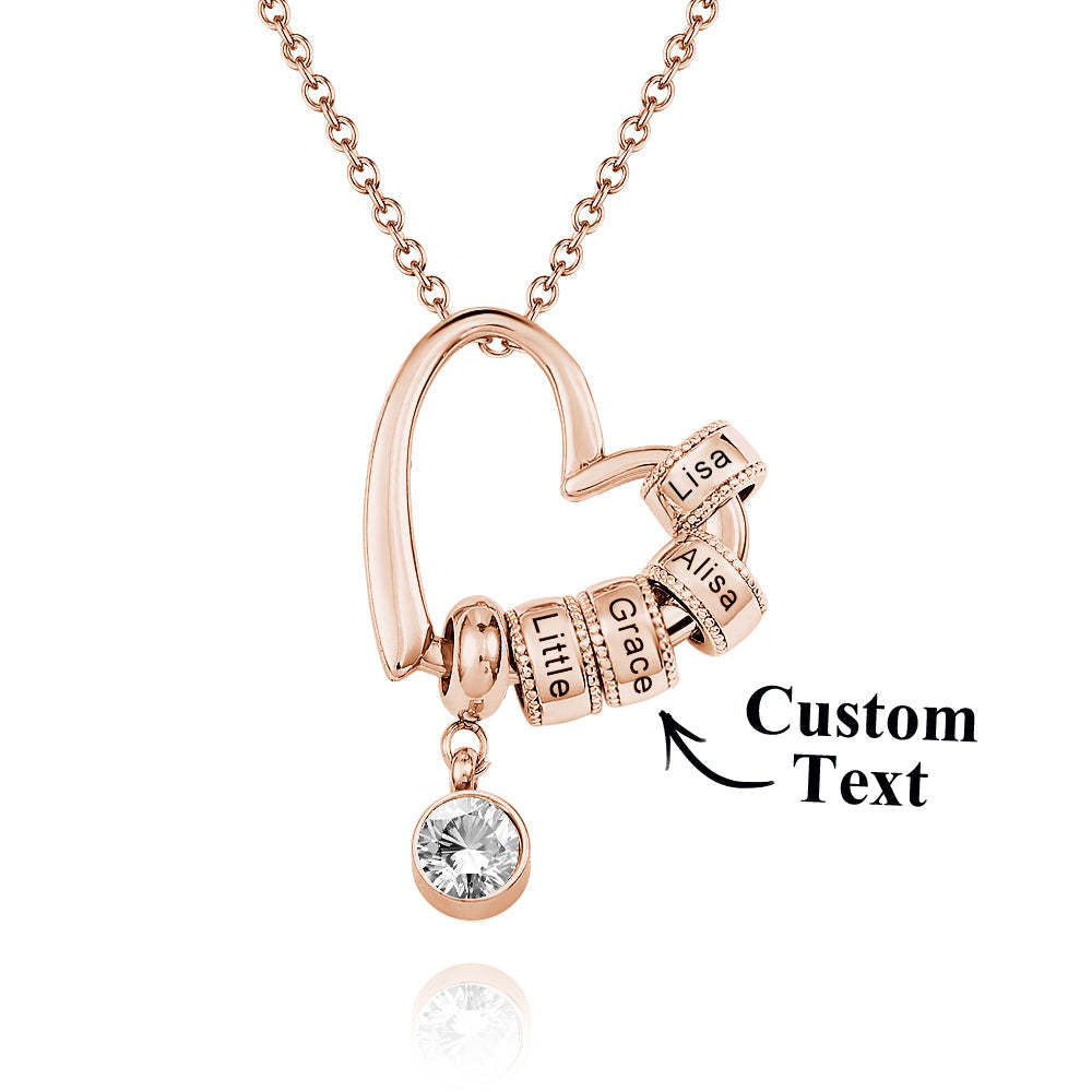 Collar De Corazón Encantador Grabado Personalizado, Regalo De Amor Conmemorativo Creativo - TuNombrecollar