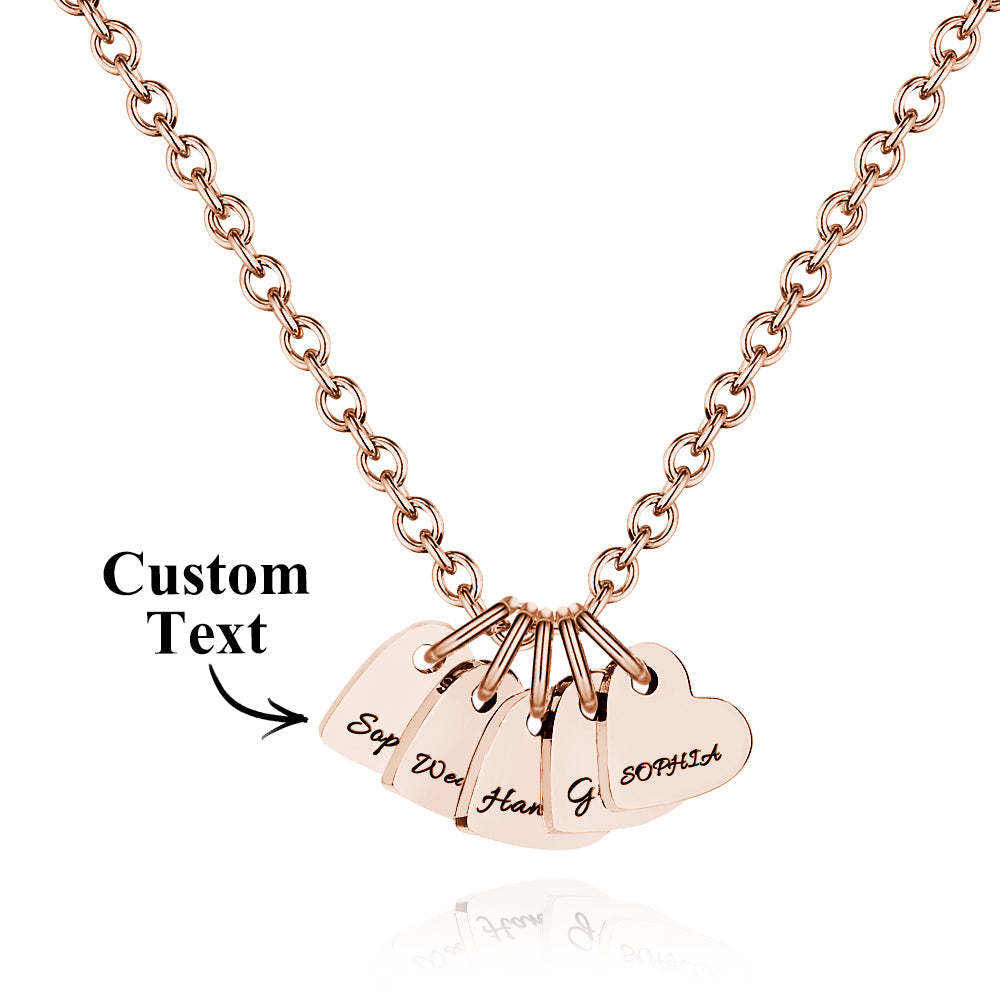Collar De Corazón Grabado Personalizado Con Nombre, Collar Familiar, Joyería Delicada Para Ella - TuNombrecollar