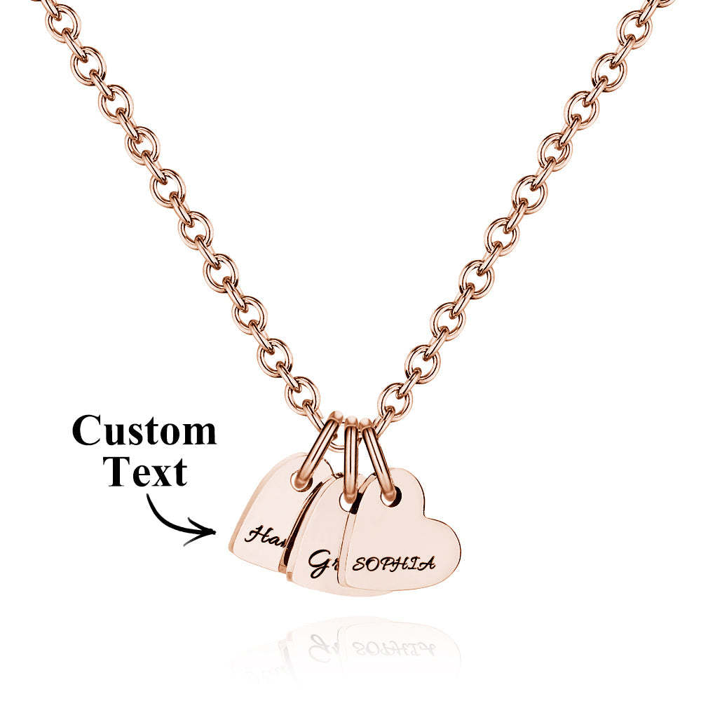 Collar De Corazón Grabado Personalizado Con Nombre, Collar Familiar, Joyería Delicada Para Ella - TuNombrecollar