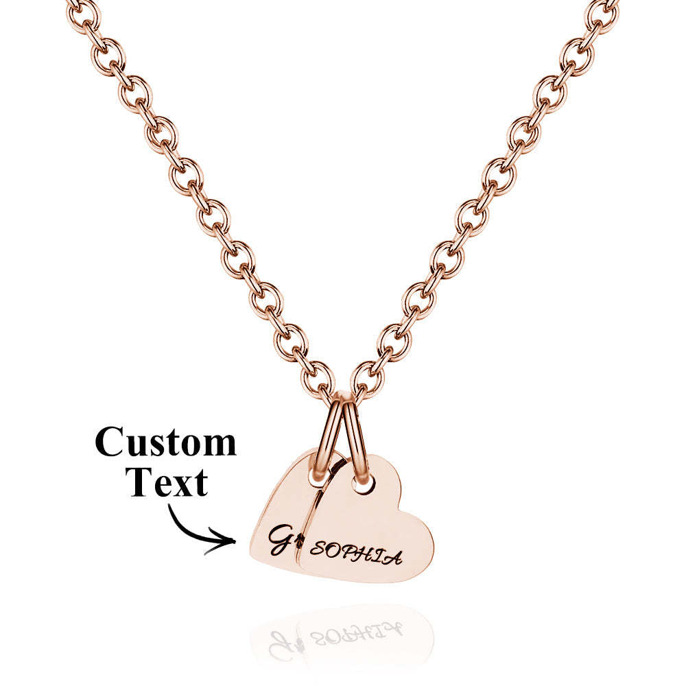 Collar De Corazón Grabado Personalizado Con Nombre, Collar Familiar, Joyería Delicada Para Ella - TuNombrecollar