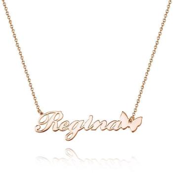 Name Necklace with Butterfly Pendant Christmas Gifts Rose Gold Plated - yournamencklaceuk