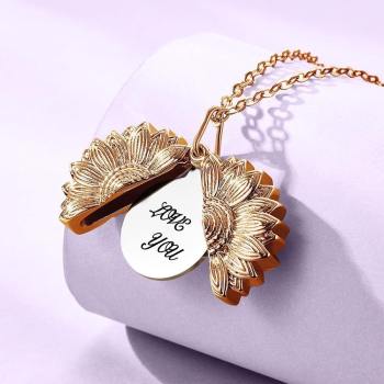 Collar de girasoles grabado personalizado para regalar a alguien