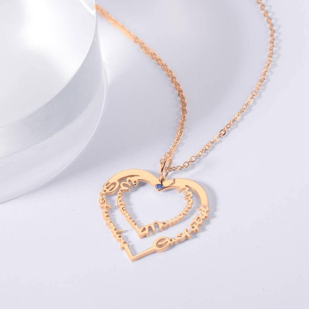 Custom Birthstone Name Necklace, Unique Gift Rose Gold Plated - yournamencklaceuk