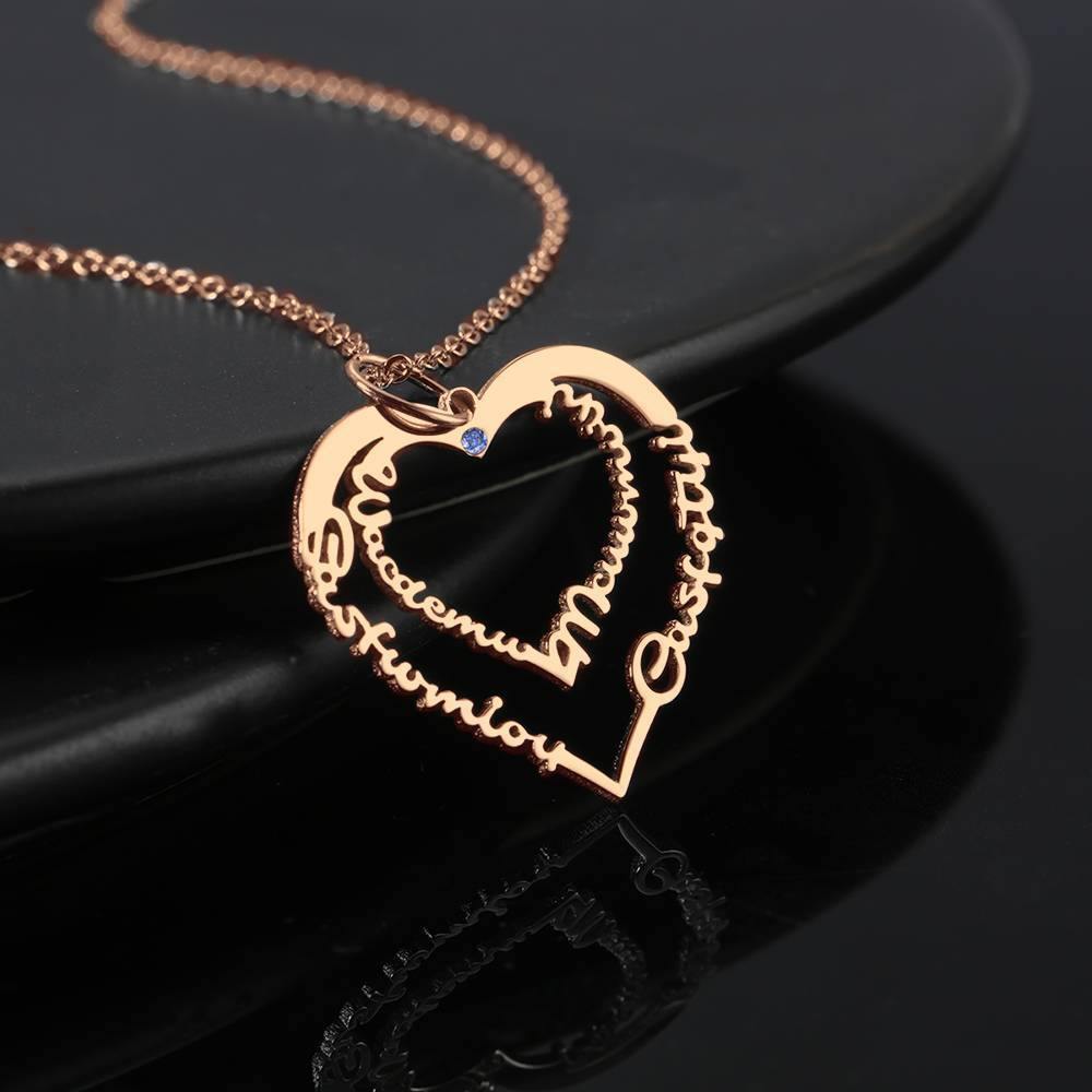 Custom Birthstone Name Necklace, Unique Gift Rose Gold Plated - yournamencklaceuk