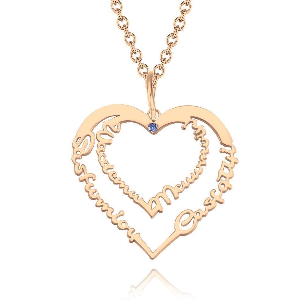 Custom Birthstone Name Necklace, Unique Gift Rose Gold Plated - yournamencklaceuk