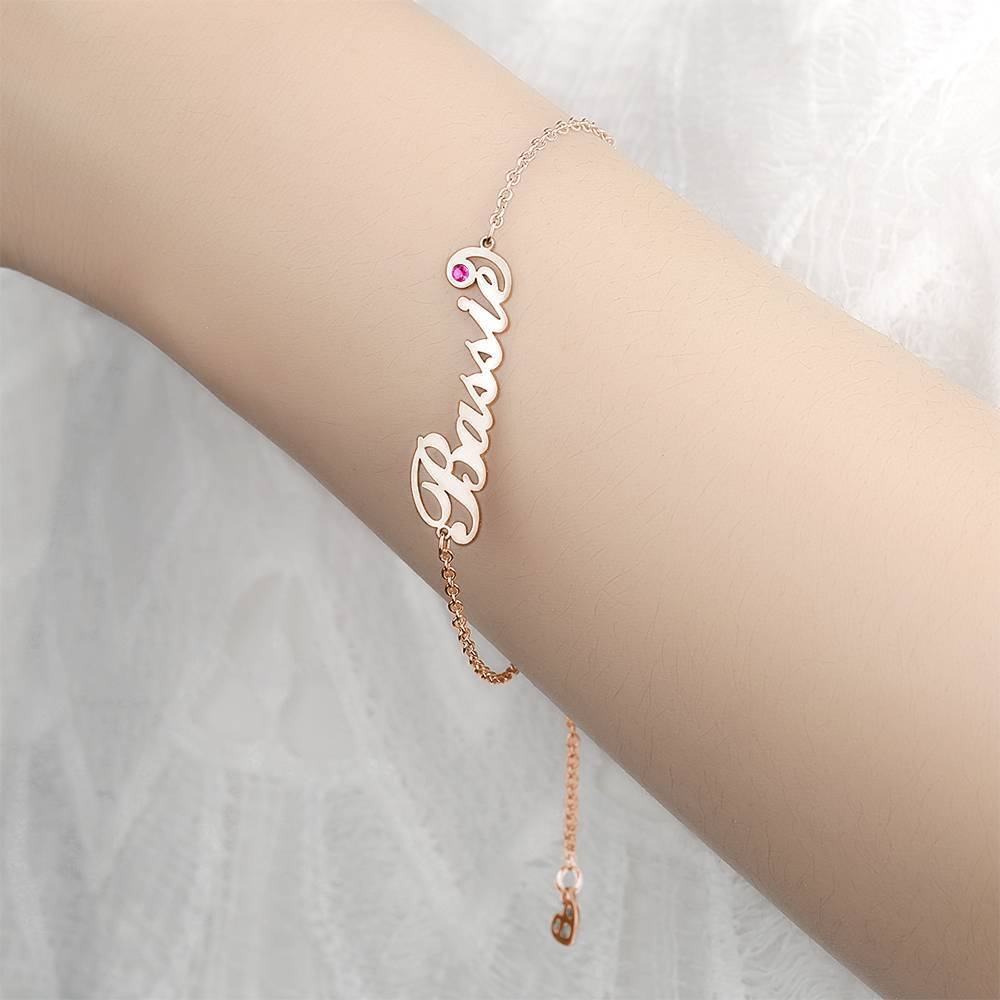 Personalized Birthday GiftName Bracelet Rose Gold