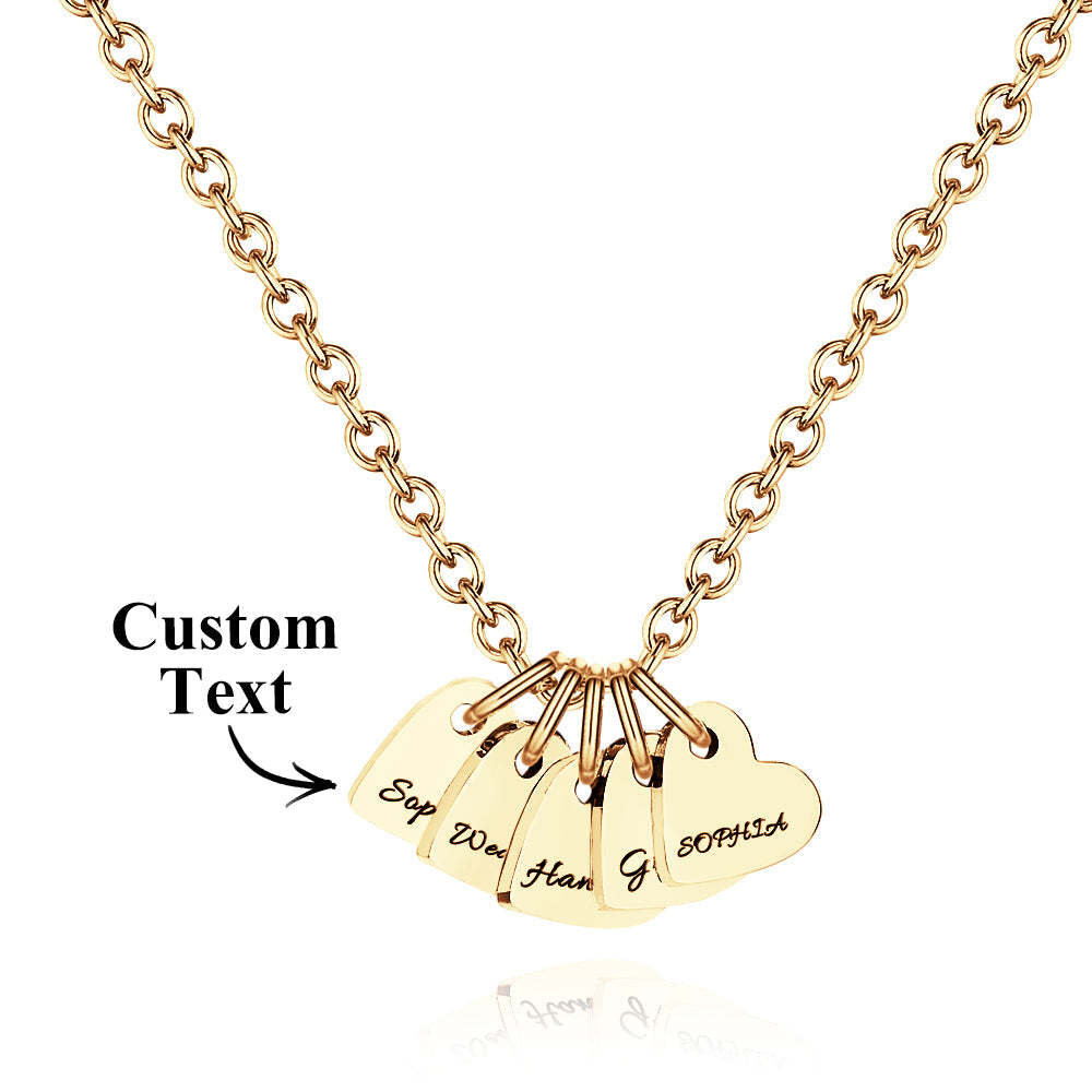 Collar De Corazón Grabado Personalizado Con Nombre, Collar Familiar, Joyería Delicada Para Ella - TuNombrecollar