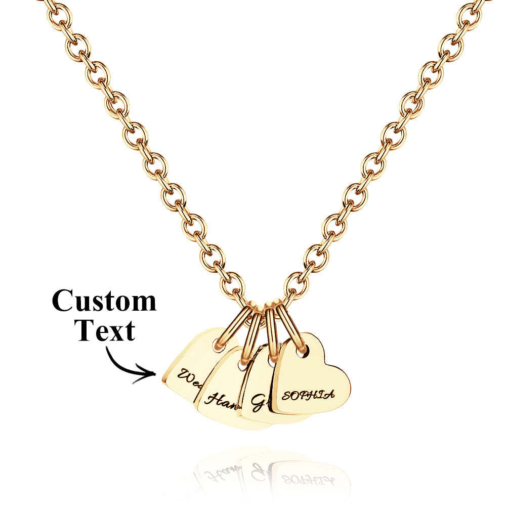 Collar De Corazón Grabado Personalizado Con Nombre, Collar Familiar, Joyería Delicada Para Ella - TuNombrecollar