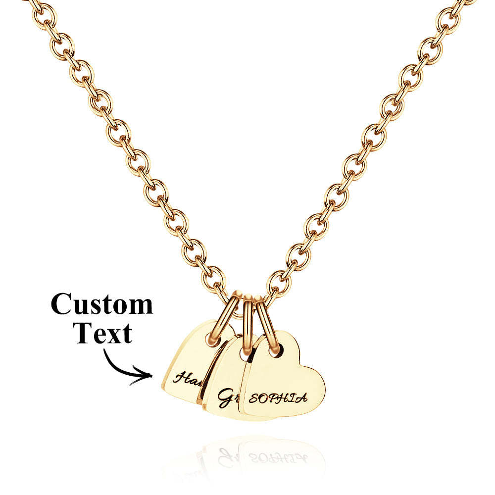Collar De Corazón Grabado Personalizado Con Nombre, Collar Familiar, Joyería Delicada Para Ella - TuNombrecollar