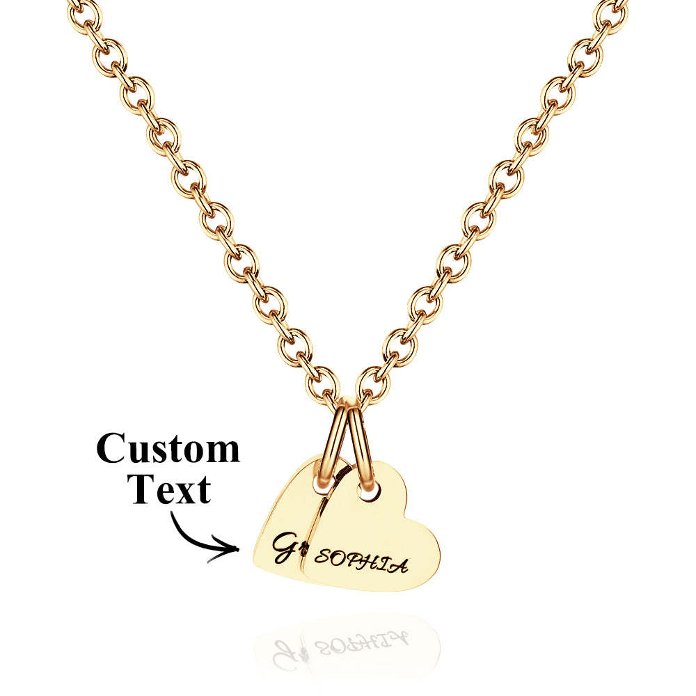 Collar De Corazón Grabado Personalizado Con Nombre, Collar Familiar, Joyería Delicada Para Ella - TuNombrecollar