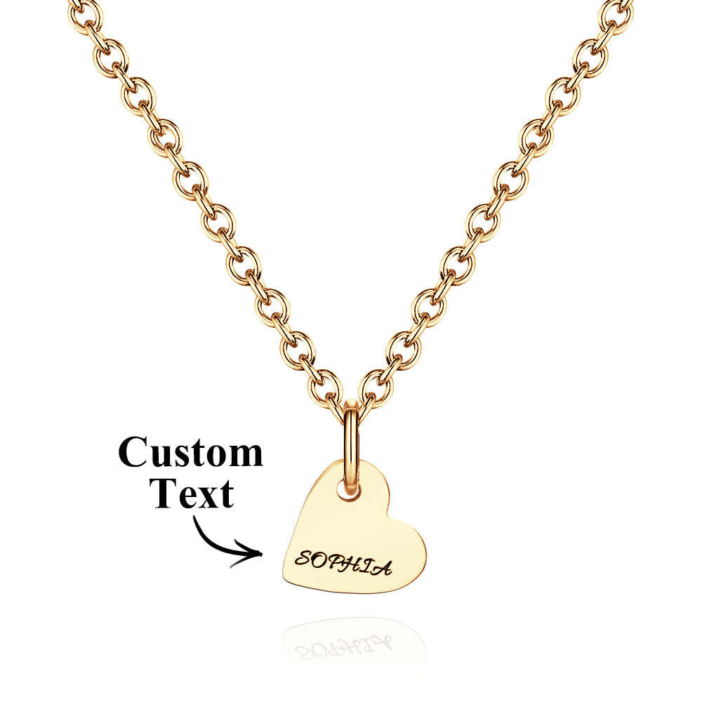 Collar De Corazón Grabado Personalizado Con Nombre, Collar Familiar, Joyería Delicada Para Ella - TuNombrecollar