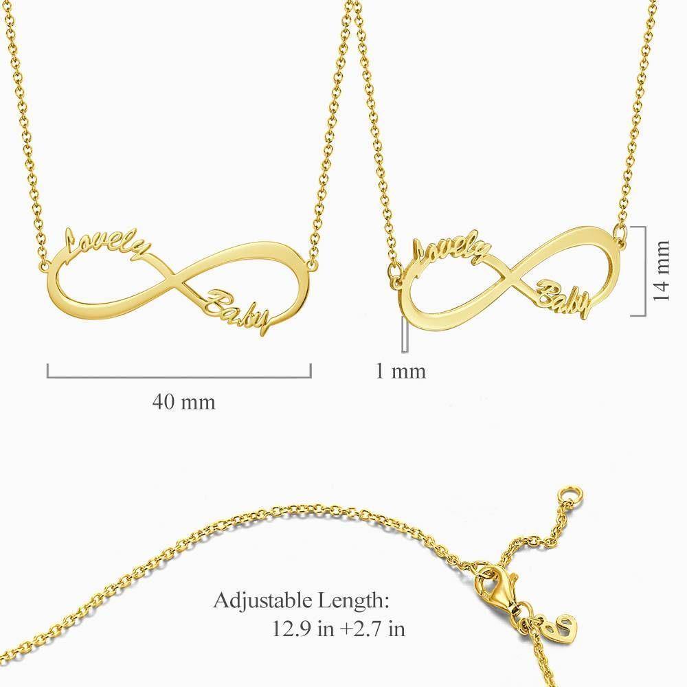 Children's Infinity Name Necklace 14K Gold Plated - yournamencklaceuk