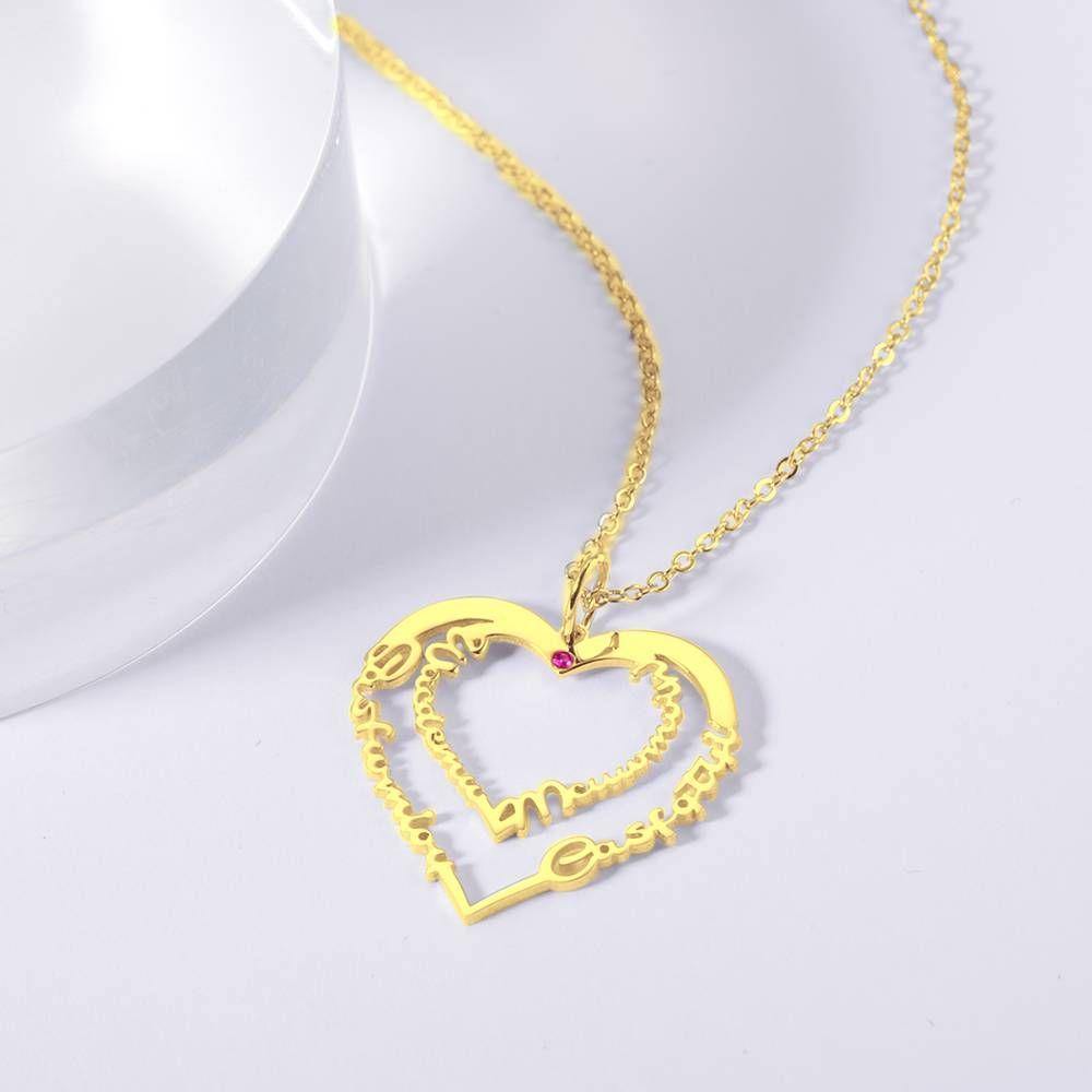 Custom Birthstone Name Necklace, Unique Gift 14K Gold Plated - Golden - yournamencklaceuk